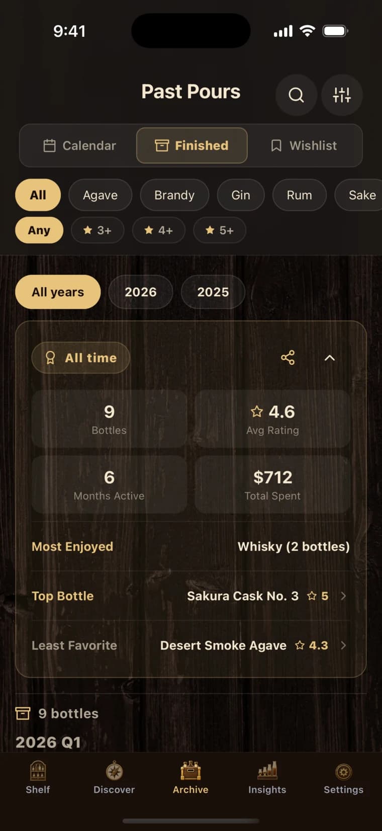 BarShelf app screen 3