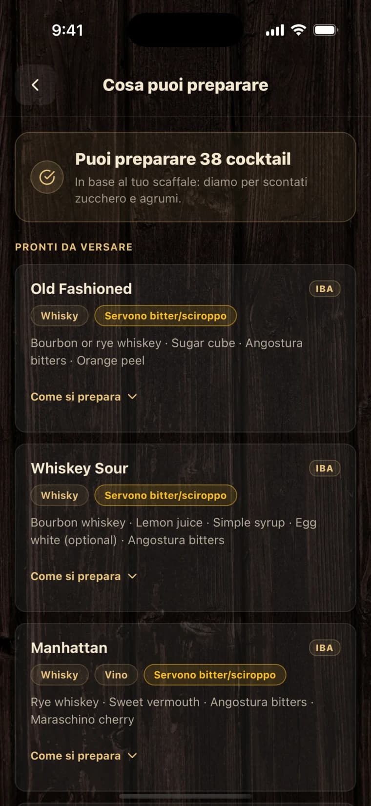 BarShelf app screen 2